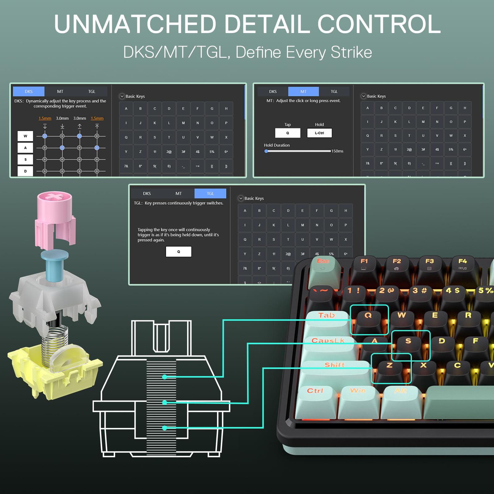 Redragon K686 PRO 98 Keys Wireless Gasket RGB Gaming Keyboard, 3-Modes Anime Mechanical Keyboard w/Hot-Swap Socket, Dedicated Knob Control & Sound Absorbing Pads, Custom Hi-Fi Linear Switch