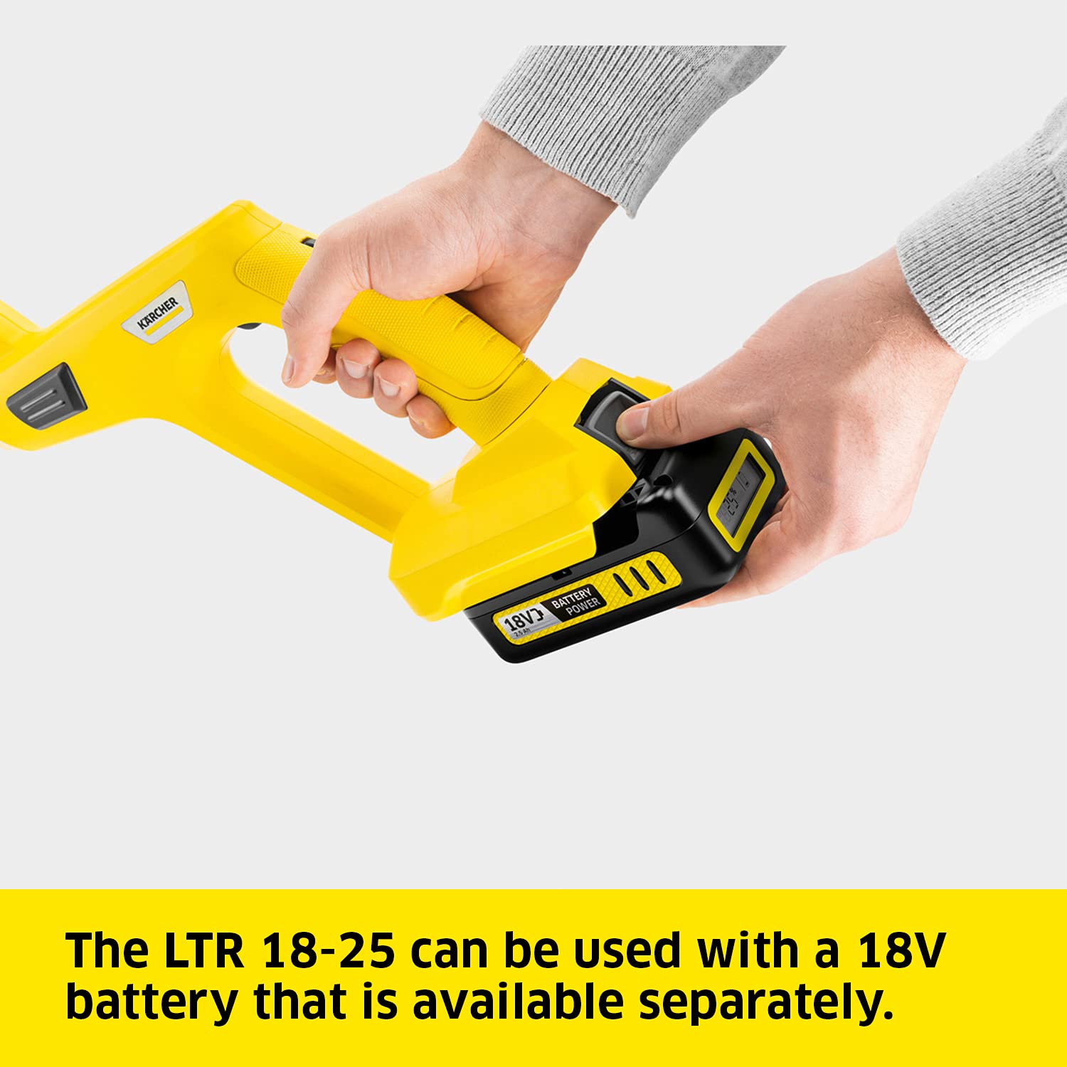 K?rcher 18V Battery-Powered Grass Trimmer LTR 18-25, Cutting Speed: 9500 rpm, Cutting Diameter: 25 cm, Thread Diameter: 1.6 mm, Can be Used with the