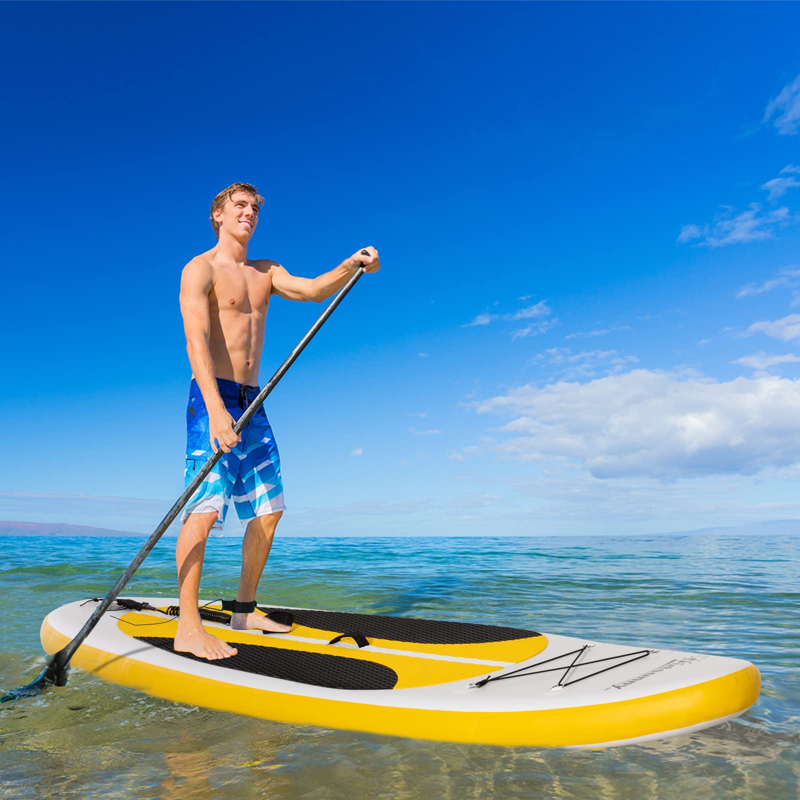Outsunny Inflatable Stand Up Paddle Board, Non-Slip Deck Board