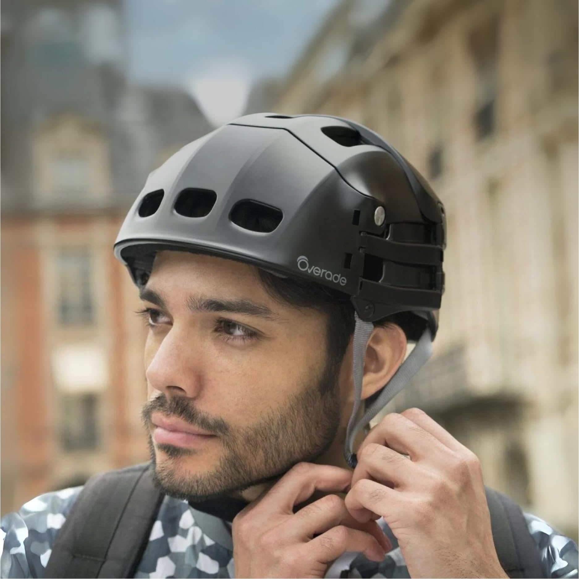Foldable helmet Plixi Fit - for bike, e-scooter, onewheel, skateboard, e-bike - Meets CE standard, same protection as classic helmet - Volume divided