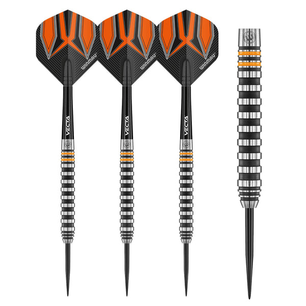 WINMAU Fury 22-28 Gram Tungsten Darts with Prism Flights and Vecta Shafts (Stems)
