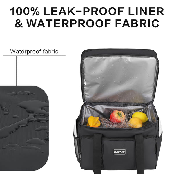 Hulongo Cool Bag Insulated Cooler Bag Waterproof Picnic Double Thermal Bag For Camping, Travel, Grocery Shopping & Fishing, 42L