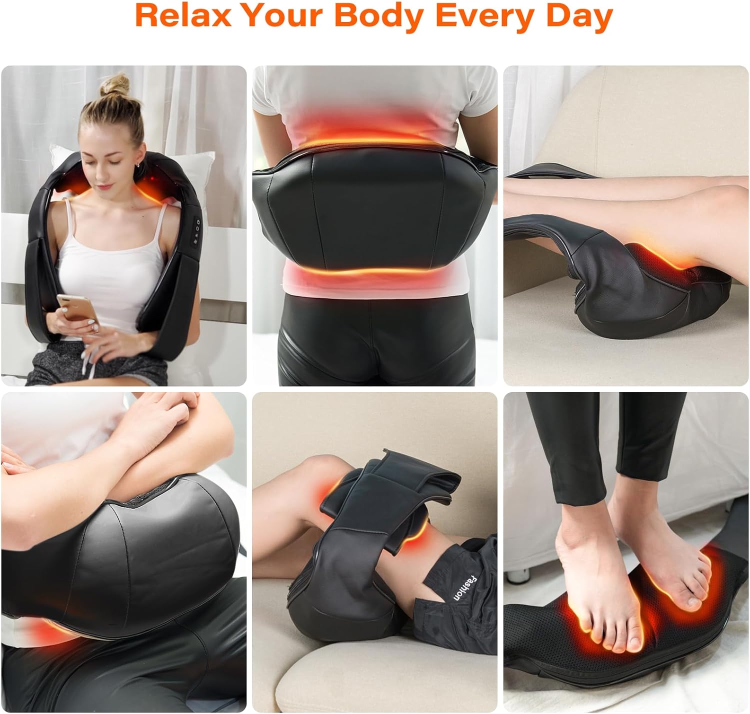 Back Massager, WERTYI Neck and Back Massager with Heat, Deep Tissue 3D Kneading Shiatsu Massage Pillow for Body, Shoulder, Foot and Leg, Christmas Gifts for Women and Men - Remote Control