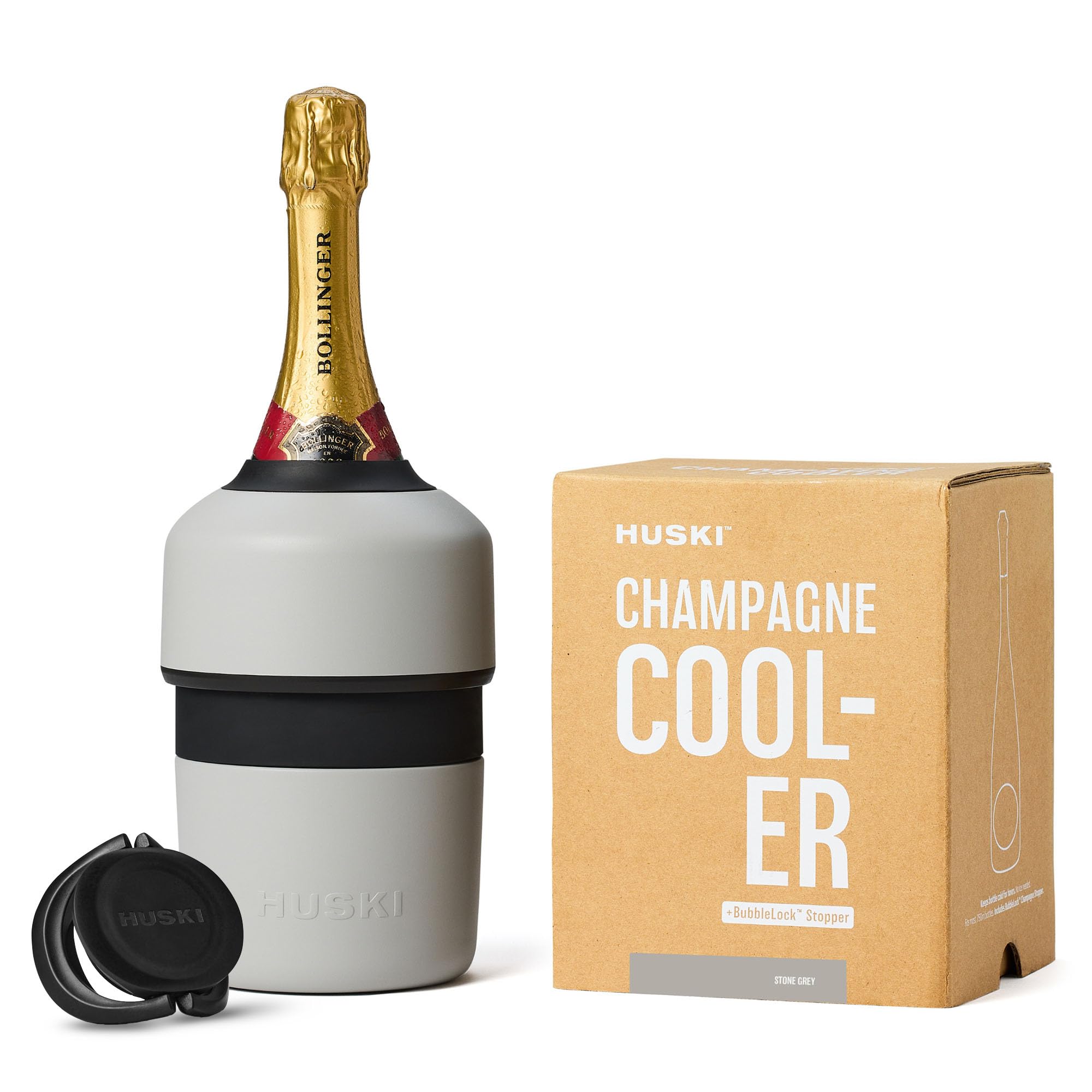Huski Champagne Cooler | New | Award-Winning Iceless Design with Detachable Bottle Stopper | Keeps Wine Cold up to 6 Hours | Fits Most 750ml