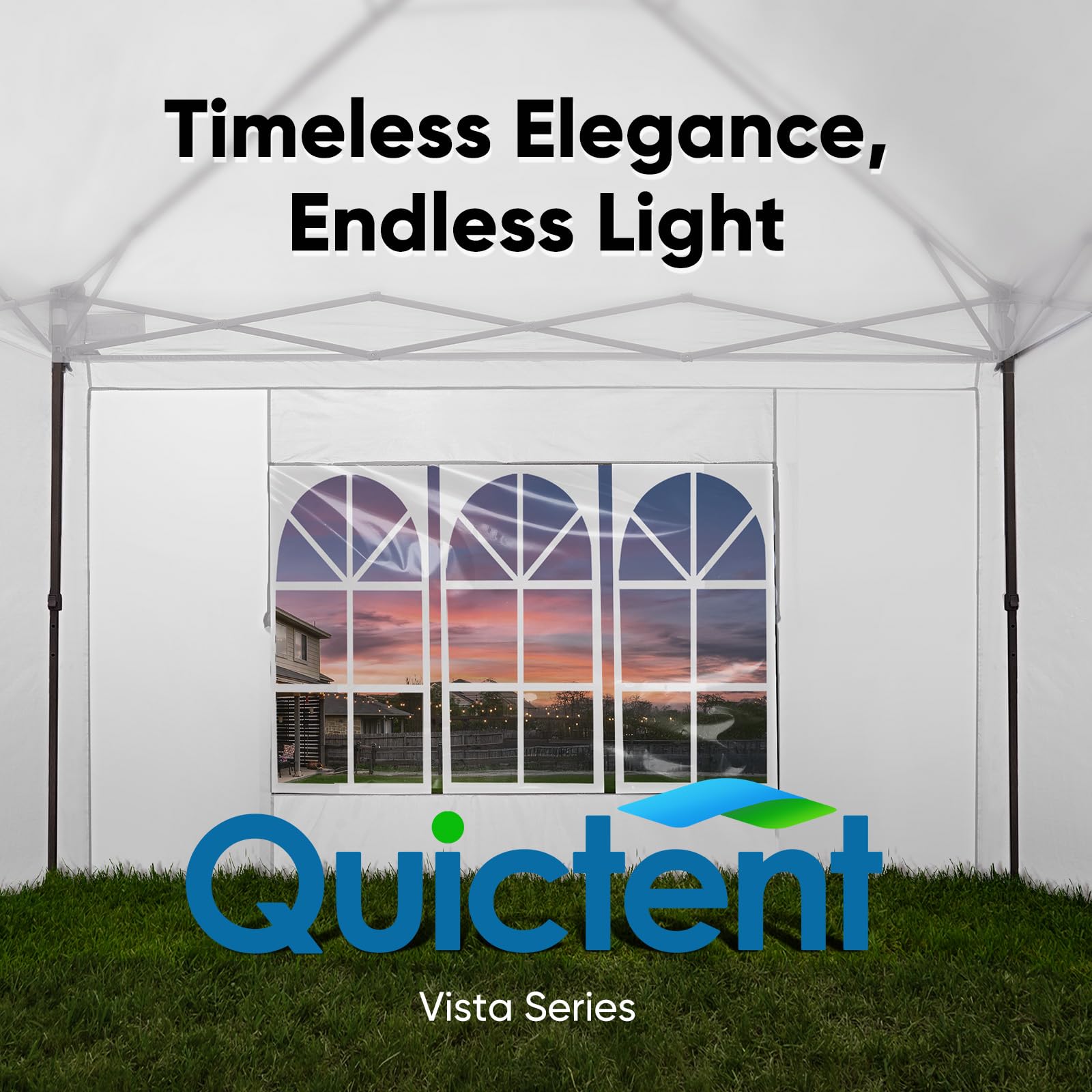 Quictent Pop Up Canopy Gazebo with Removable Sidewalls, Adjustable Height Event Shelter, 3x3m (10x10ft) Portable Tent for Garden Party, Camping, White