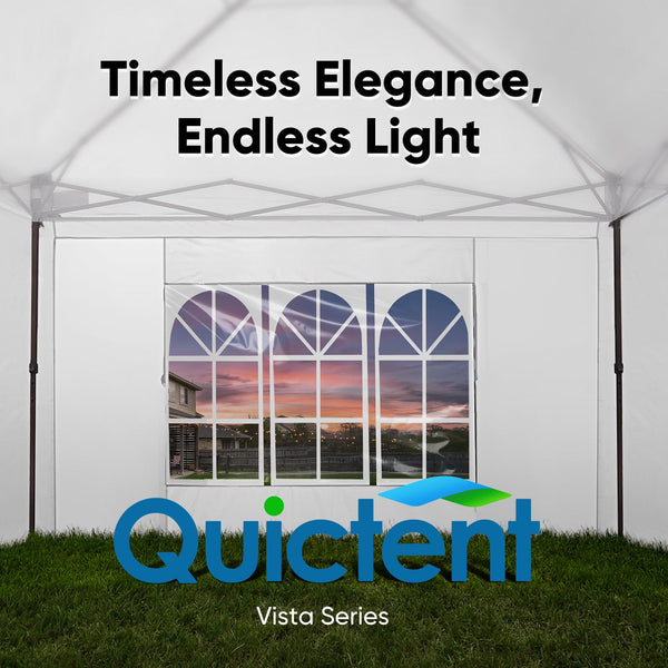 Quictent Pop Up Canopy Gazebo with Removable Sidewalls, Adjustable Height Event Shelter, 3x3m (10x10ft) Portable Tent for Garden Party, Camping, White