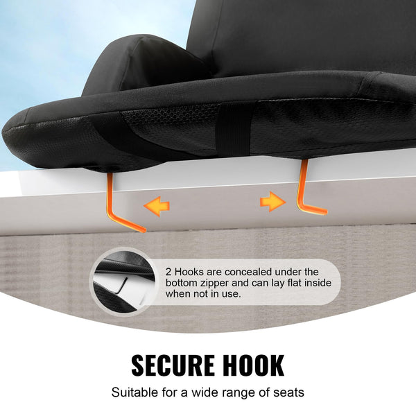 VEVOR Stadium Seat with Back Support, Wide Bleacher Seat Backs, Folding Padded Cushion Stadium Chair, Portable Reclining Chairs with Hook Pocket Cupholder, Ideal for Sport Event Beach Concert (2 Set)