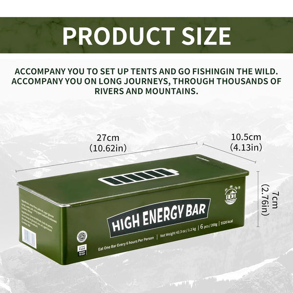 Emergency Food Rations Meal Ready To Eat, Long Self Life 18400 Calorie Survival Tabs Perfect for Camping, Hiking, Army Outdoor Disaster, 20 Pack with Tin Box