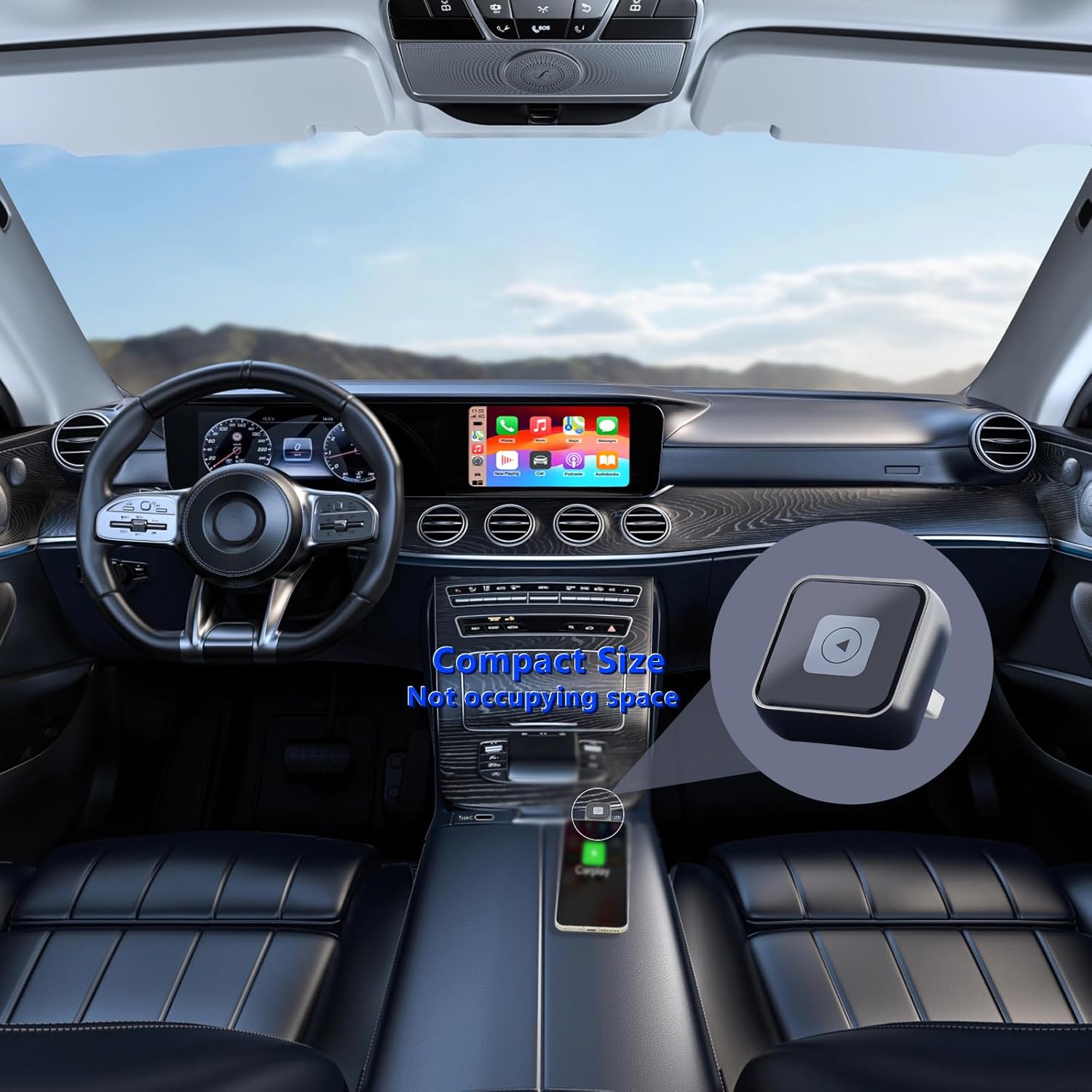 Aieloar Wireless CarPlay Adapter for iPhone – 5s Auto-Connect, Angled Plug & Play