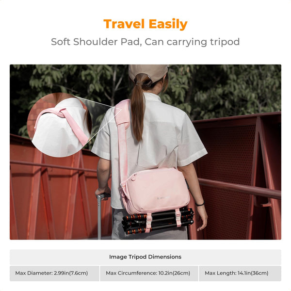 K&F Concept Camera Sling Bag, Camera Bag for DSLR and Lenses, Single Shoulder Camera Case Crossbody Bag with Tripod Holder for SLR Canon Sony Nikon Drone