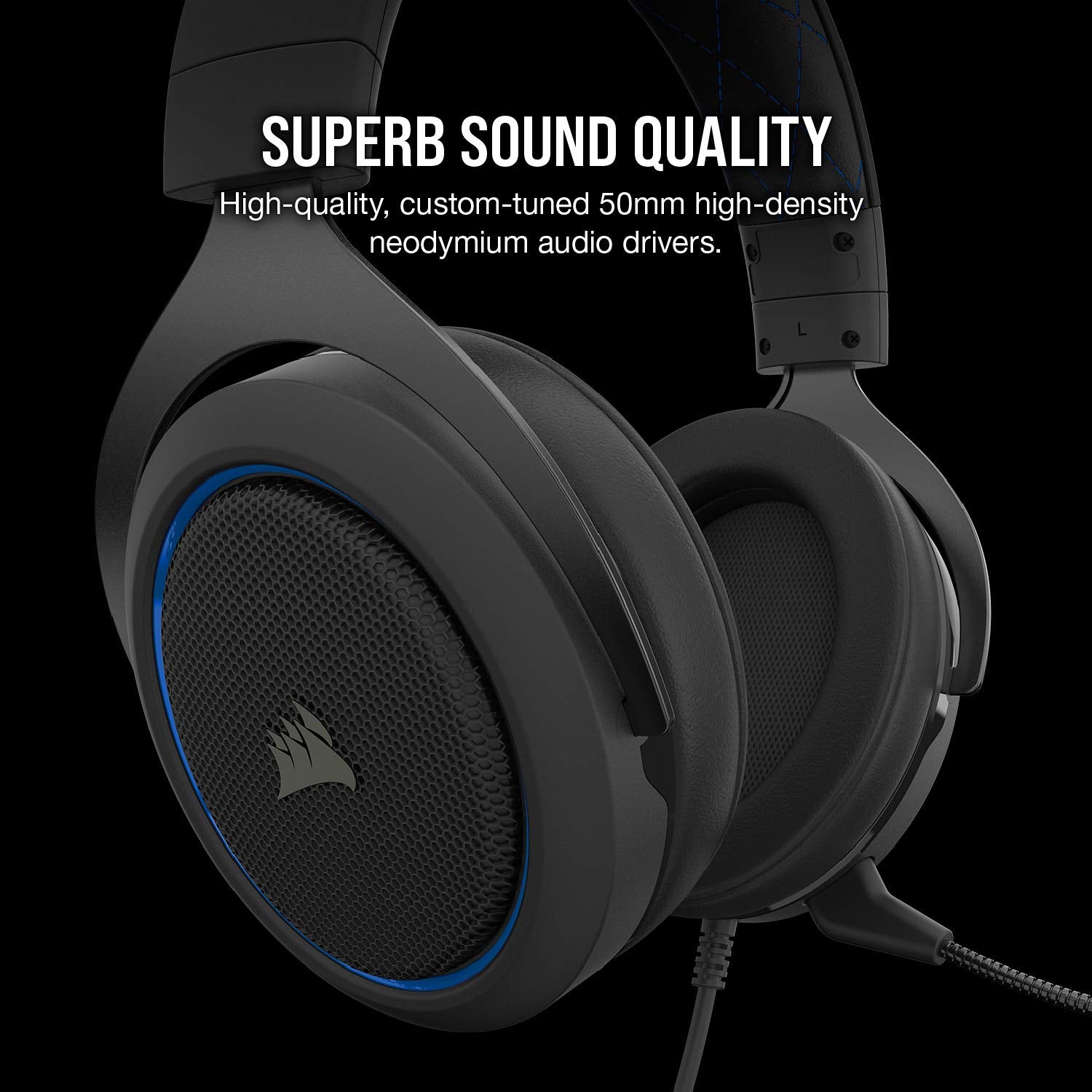 CORSAIR HS55 SURROUND Lightweight Multiplatform Wired Gaming Headset – Dolby 7.1 Surround Sound – iCUE Compatible – PC, Mac, PS5, PS4, Xbox, Nintendo Switch, Mobile – Carbon