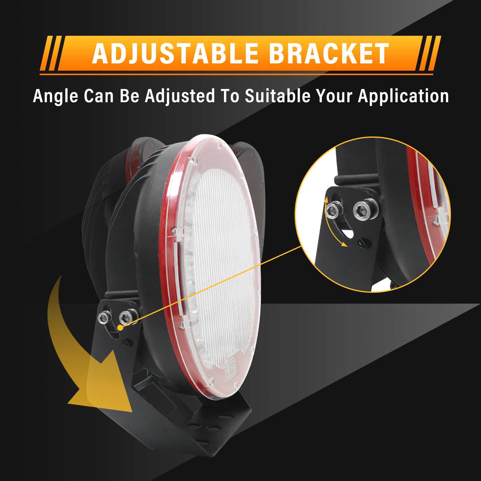 RIGIDON 2 Pcs Black Case Round Led Work Light, 9 inch 294W Spot Beam, 12V 24V Driving Lights Lamp Headlight for Car Off road Boat Truck 4x4 SUV ATV Tractors Excavator, 6000K White, Fog Lamp