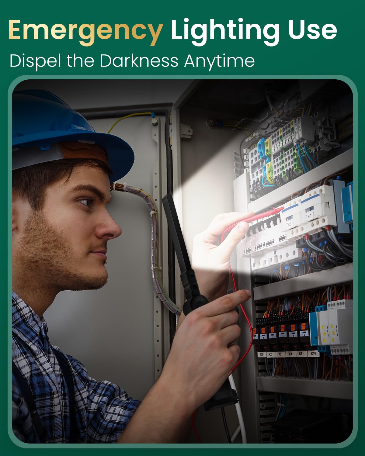 Coquimbo Work Light Christmas Stocking Fillers Gifts for Men Him, LED Torch Rechargeable Inspection Lamp Mechanic Emergency BBQ Light 360° Rotate with Magnetic Base and Hook (2 Pack, Black)