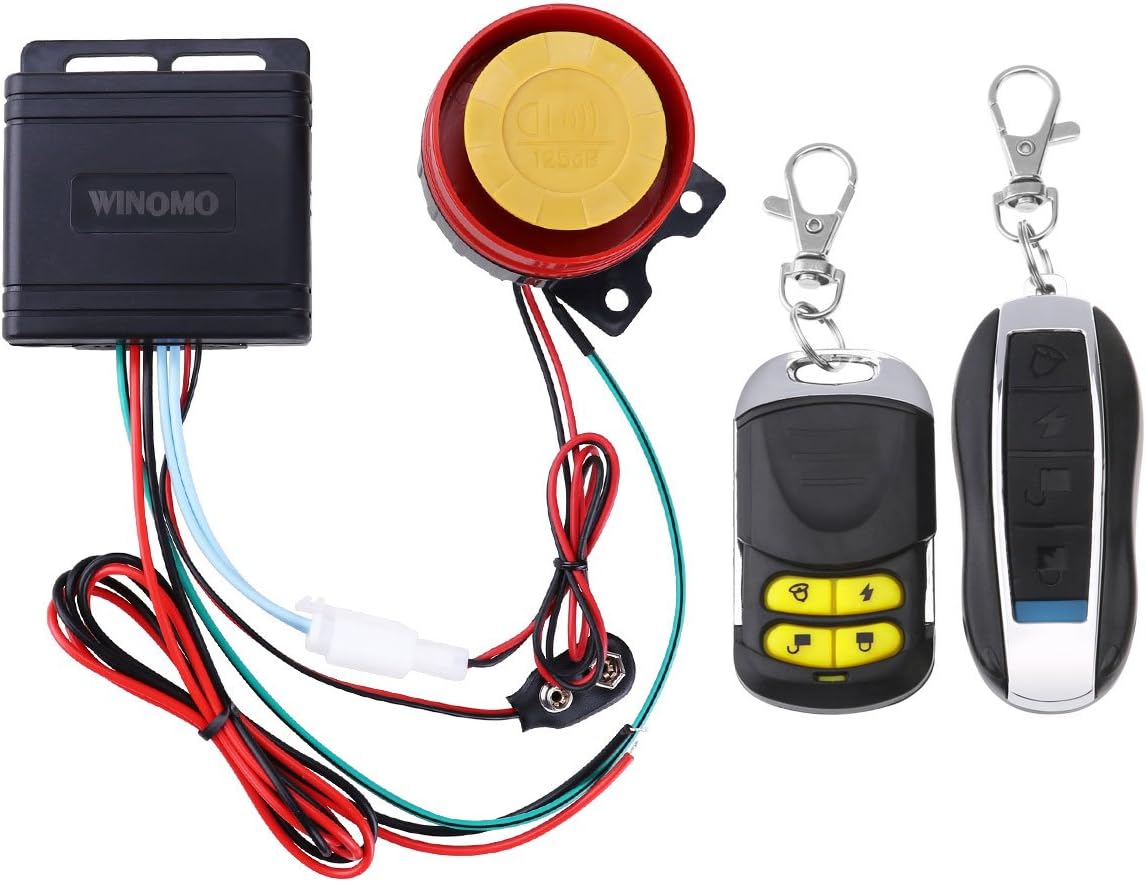 Winomo 12V Bicycle Alarm, Bike Alarm Anti Theft Motorbike Motor Anti Theft Mount System Car System Vibrationa Car