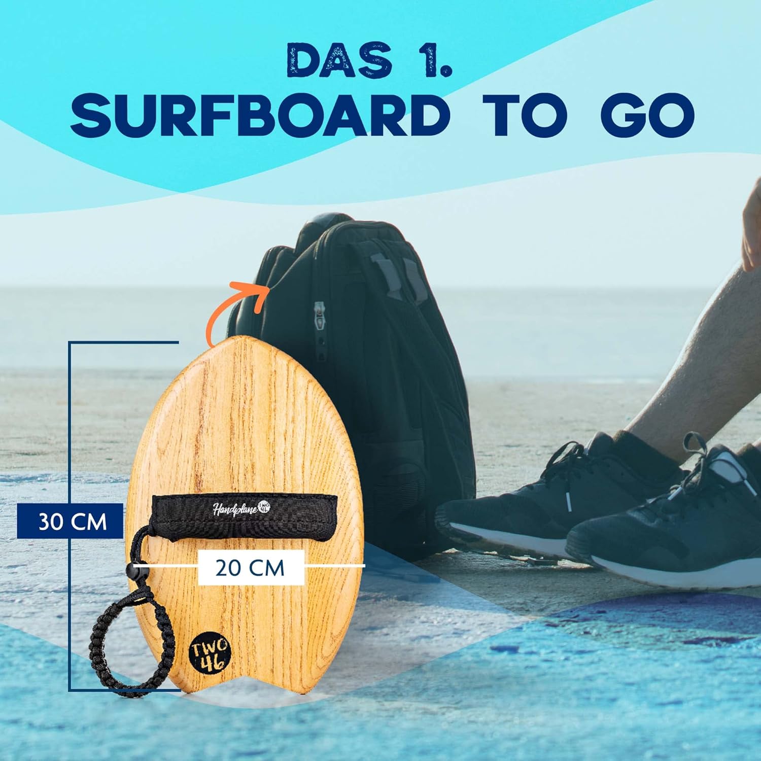 two46 Handboard - Hand Surfboard Made of Sturdy Hardwood | Surfboard to Go | Bodyboard - Surf Trend from Australia