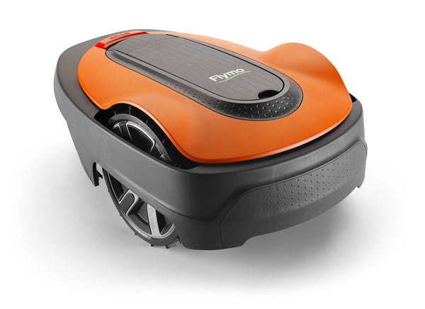 Flymo EasiLife 250 GO Robotic Lawn Mower - Cuts Up to 250 sq m, Ultra Quiet Mowing, Manicured Lawn, Bluetooth Application Control, Safety Sensors, Hose Washable, Lifestyle Functions, Orange and Grey