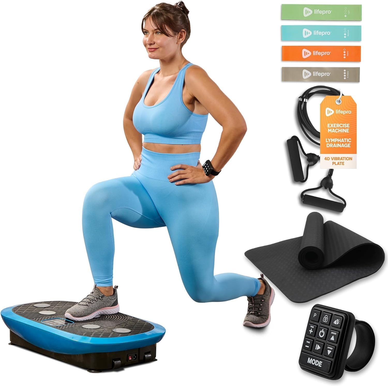 LifePro Rumblex Plus 4D Vibration Plate Exercise Machine – Triple Motor Oscillation, Linear, Pulsation | Vibrating Plate Exercise Machine for Weight Loss & Toning