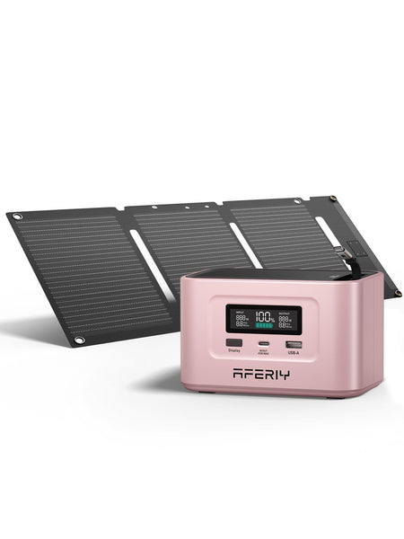 AFERIY 400W Portable Power Station 256Wh LiFePO4 Battery 1.5-hour Fast Charging, 5 Ports, Pure Sine Wave 230V Output, UPS Power Supply for Outdoor Camping and Emergency Backup