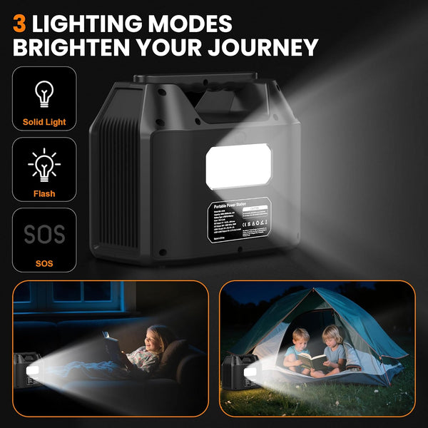 SinKeu 96Wh Portable Power Station with Solar Panel 40W, 30000mAh LiFePO4 Battery Solar Generator has 230V 150W AC Outlet/12V DC/USB, Backup Power for Camping Picnics Garden & Home Emergency