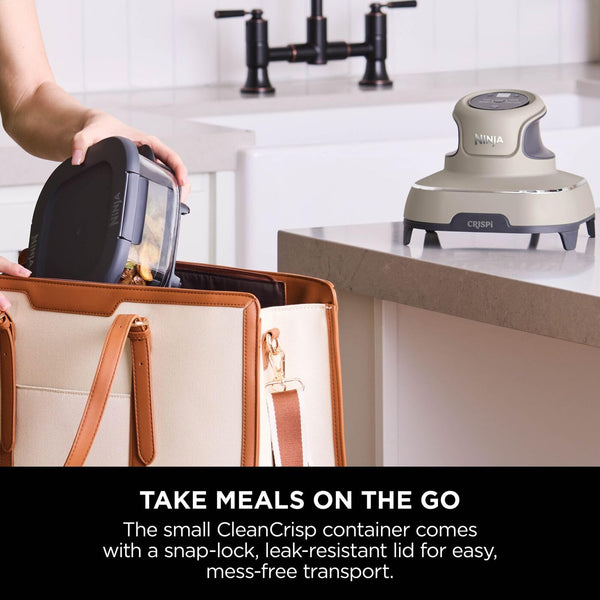 Ninja CRISPi Portable Air Fryer, 3.8L, 4-in-1: Air Fry, Roast, Keep Warm, Recrisp, Space Saving Compact Design, 2x Removable Glass Containers & Lids, 1700W, Cyber Space Blue FN101UKGY