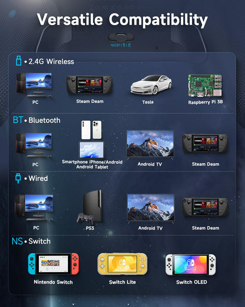EasySMX Wireless Controller PC, X10 Bluetooth Game Controller Gaming Gamepad Joystick PC Windows Android TV ios Switch, Replacable Faceplate/Hall Effect Joysticks&Triggers,mechanical,40 Hours