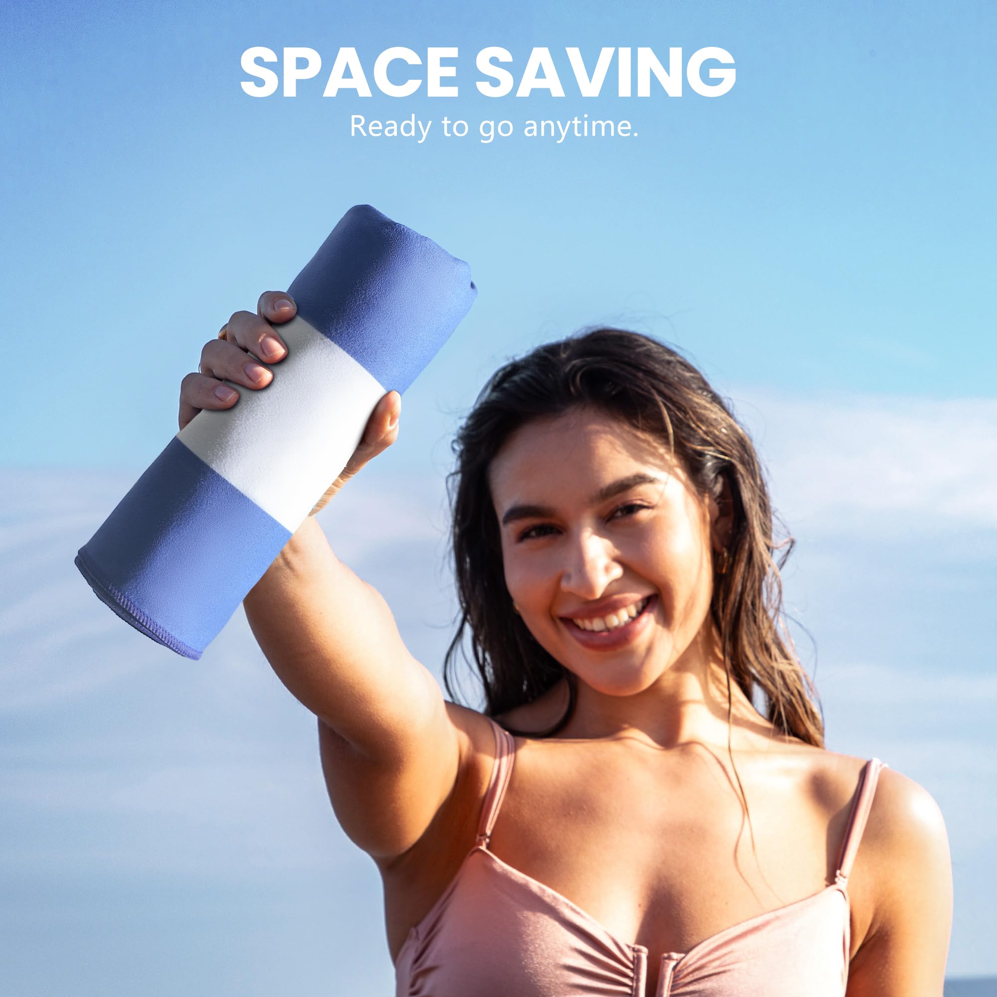 Winthome Beach Towel, Extra Large Microfibre Beach Towel for Adult, Double Sides Sand Free Quick Dry lightweight Travel Swimming Towel(Pink + Green, 90×180cm - 2 pack)