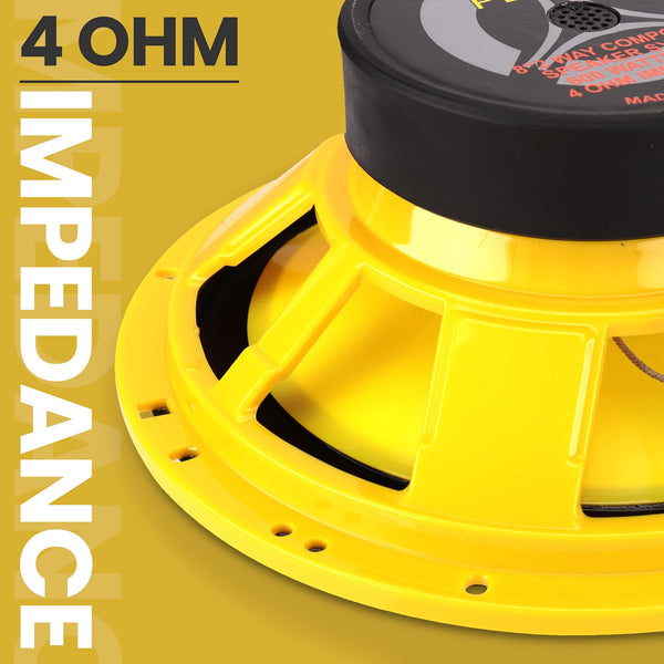 Pyle Car Midbass Speaker System - Pro 8 Inch 400 Watt 4 Ohm Auto Mid-Bass Component Poly Woofer Audio Sound Speakers For Car Stereo w/ 40 Oz Magnet, 50Hz-5KHz Frequency, 3.58” Mount Depth - PLG81