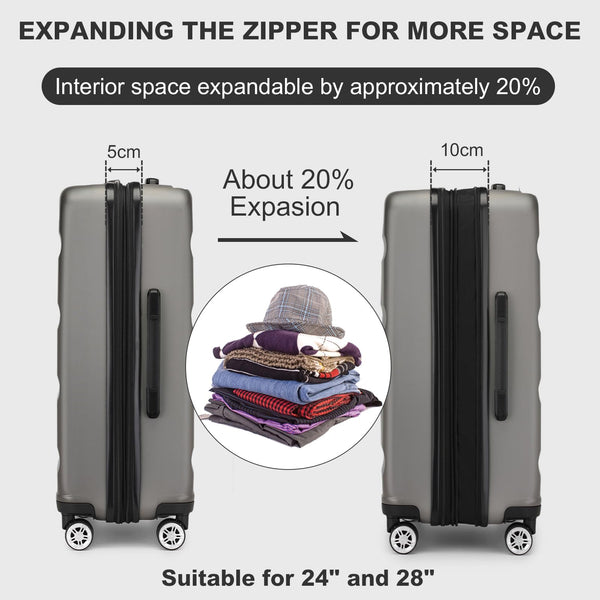 Kono Lightweight 28" Large Suitcase | Hard Shell with TSA Lock | 4 Dual Spinner Wheels | Expandable Design for Easy Travel | Perfect for Business & Vacation (Cream White,75x47.5x29.5cm)