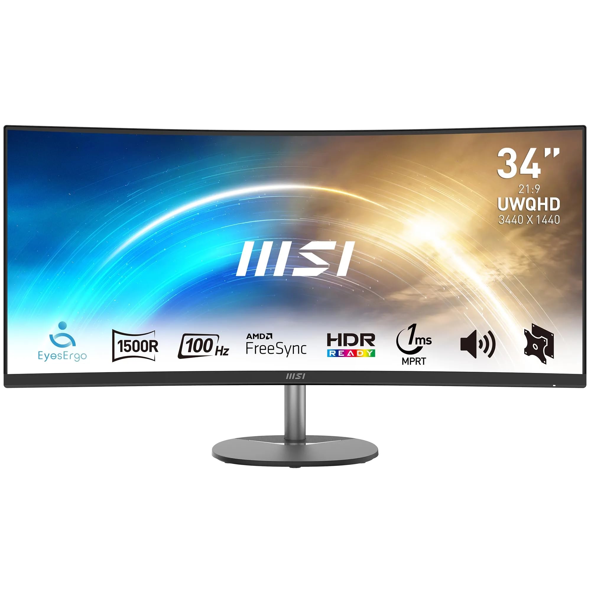 MSI PRO MP251 24.5 Inch Full HD Office Monitor - 1920 x 1080 IPS Panel, 100 Hz, Eye-Friendly Screen, Built-in Speakers, Tilt-Adjustable - HDMI 1.4b, D-Sub (VGA)