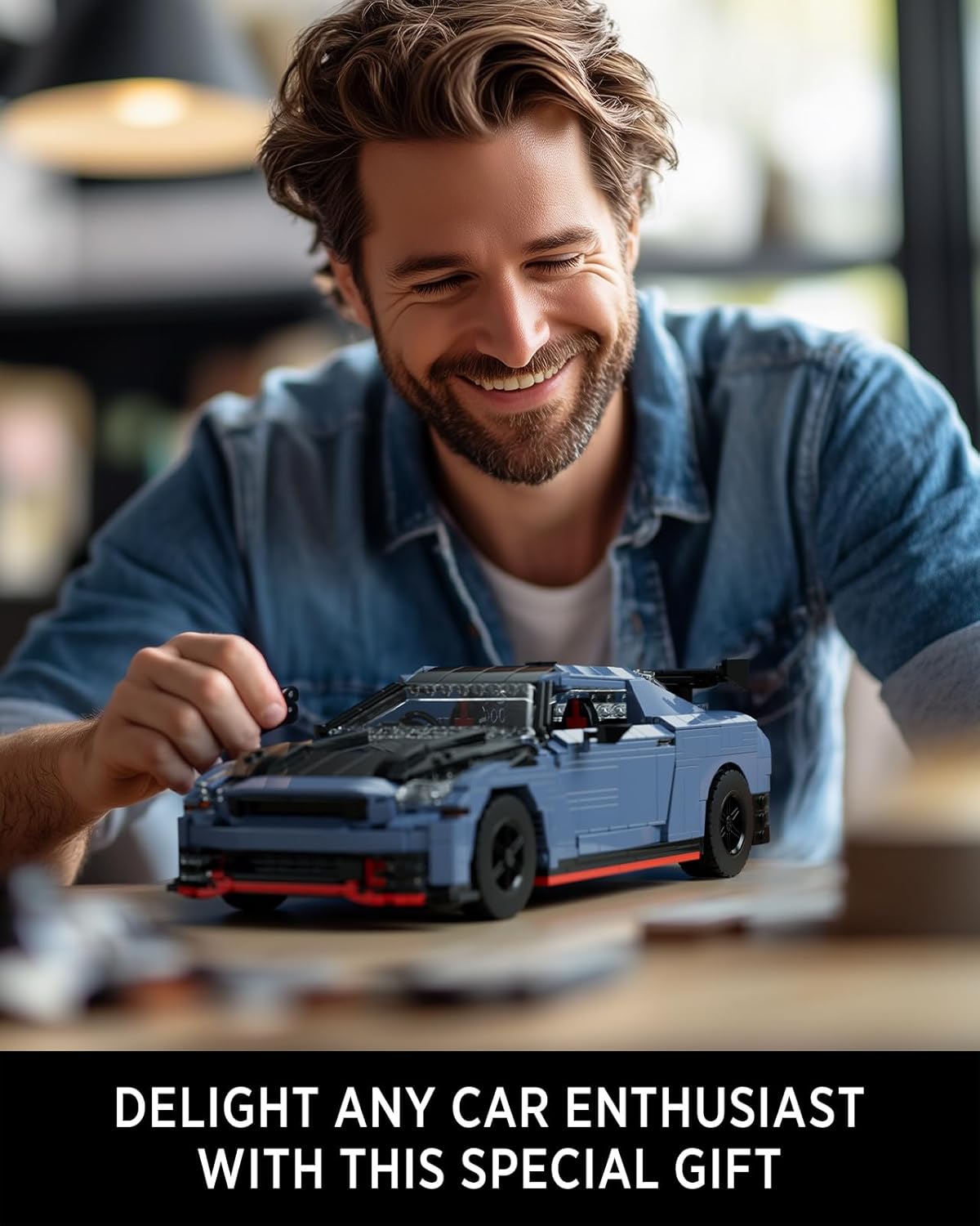 Nifeliz GTRS-35 Sports Car Building Set, 1:14 Scale Collectible Car Model Kit for Display, Gift for Adult Car Enthusiasts (NF10285)