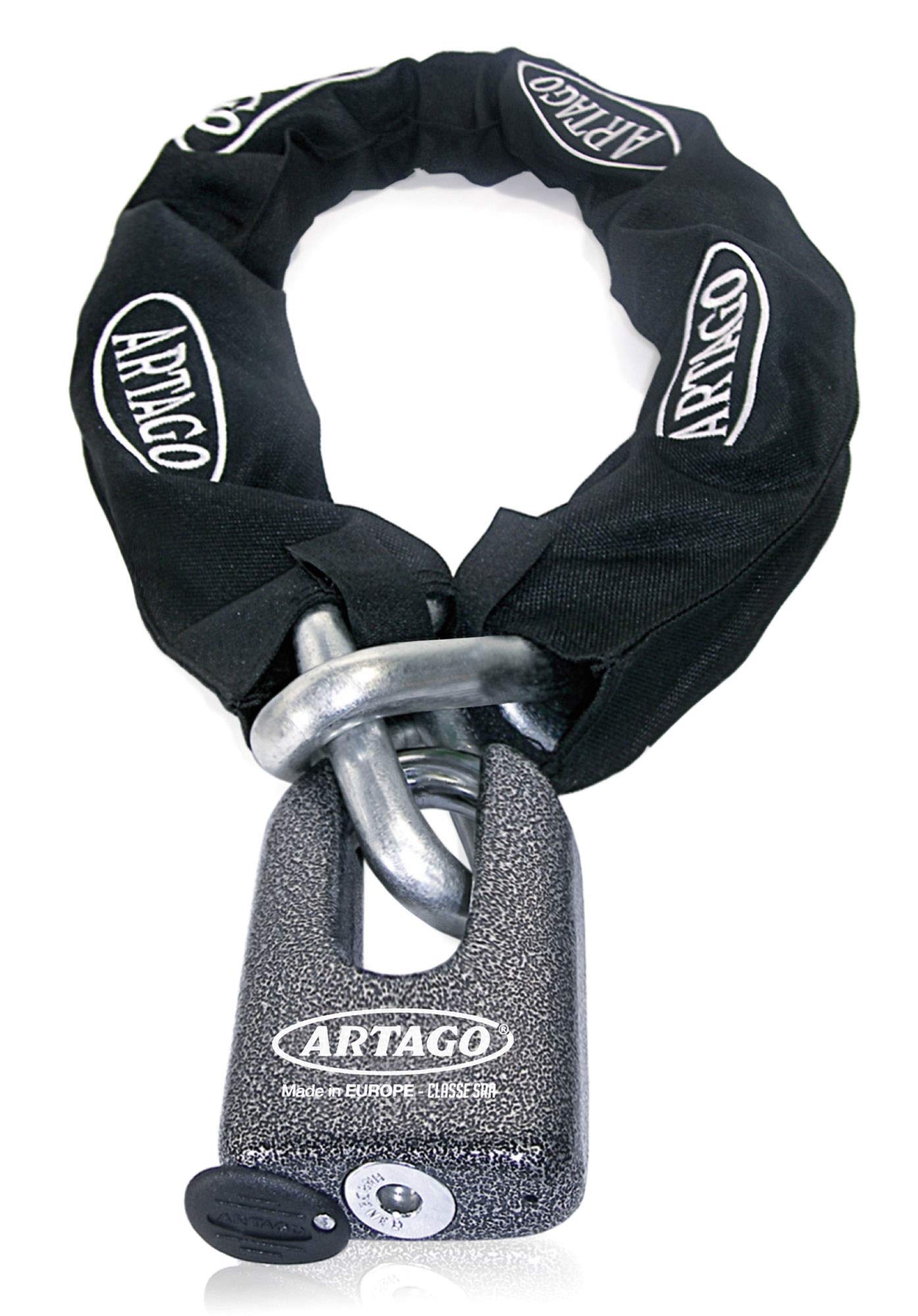 Artago 69T150 Maximum Anti-Theft Chain Lock Double Function Sold Secure Gold and SRA Approved, ø15 150cm, Neutral, 150 cm