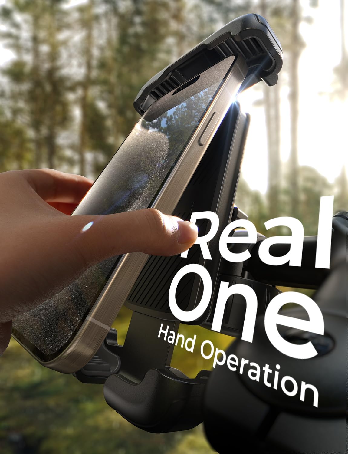 LISEN Bike Phone Holder - [2 Step Install] Bicycle Phone Holder for Bikes, [Silicone Pro+] Motorbike Phone Mount E-Scooter, Trolley Golf Accessories for iPhone 16, 4.7''-7.0'' Mobile Phones