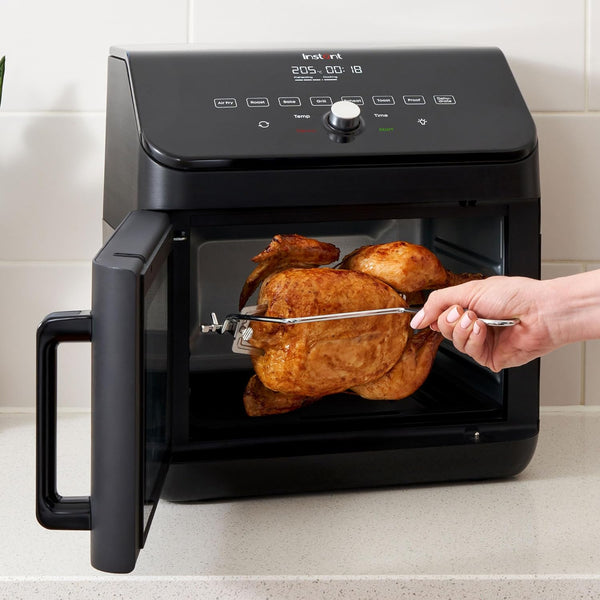 Instant Pot - Versazone Dual Black Air Fryer - Large 8.5L, Family Size - Single Double Basket with Divider - 8 in 1 - Food Dehydrate, Grill, Bake, Roast, Reheat, Non-Stick, Easy Clean, Dishwasher Safe