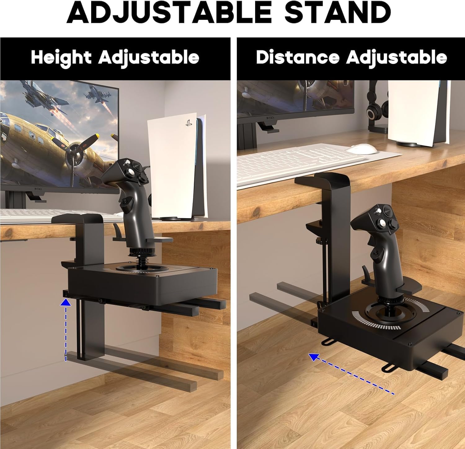 DIWANGUS UK 2-PACK Hotas Desk Mount, Joystick Mount for Flight Sim Game, Suitable for Thrustmaster T16000M FCS/TCA/T.Flight HOTAS 1/4, Logitech G X52/X52 Pro/X56
