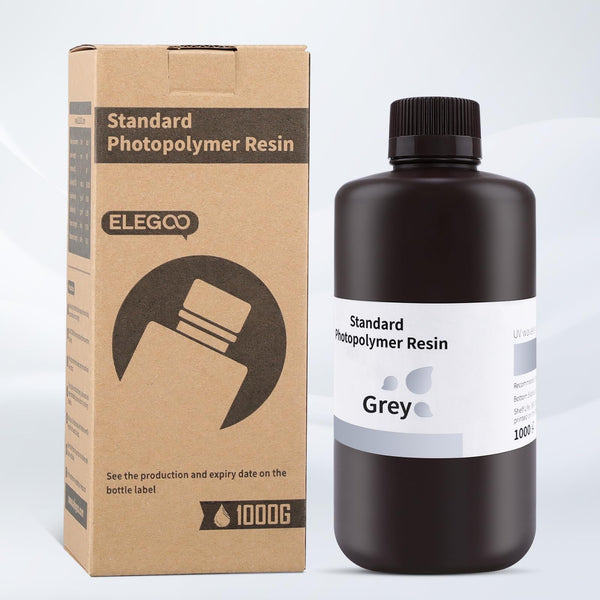 ELEGOO 8K 3D Printer Resin, Standard Photopolymer Resin 405nm UV-Curing Resin, Best for 8K/9K/12K/14K/16K LCD 3D Printer Space Grey 1000G