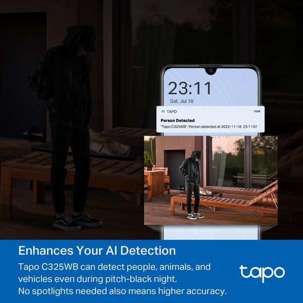 Tapo TC82 KIT 2K 3MP Battery Solar Security Camera Outdoor, Maintenance-free, Colour Night Vision, Outdoor Camera No Monthly Fee, Smart Person Detection, IP65, Works with Alexa & Google