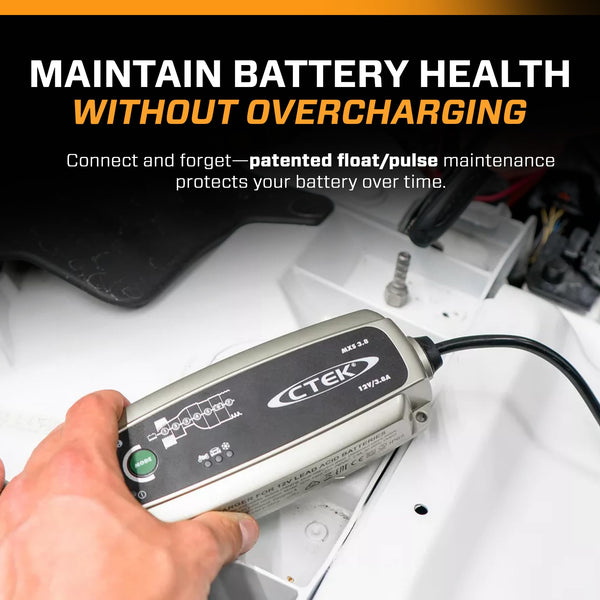 CTEK MXS 5.0 Battery Charger with Automatic Temperature Compensation, Black