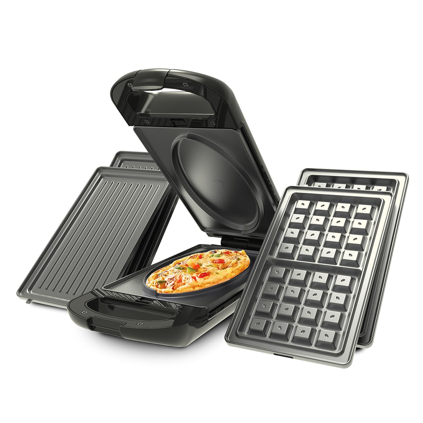 5 Minute CleverChef - 700W - Non-Stick Multicooker - Great for Steaks, Omelettes, Toasties, Pizzas & Dessert Maker - Free Drew&Cole Recipe App - Quick Meals - Cool-Touch Handle & Auto Temp Sensor