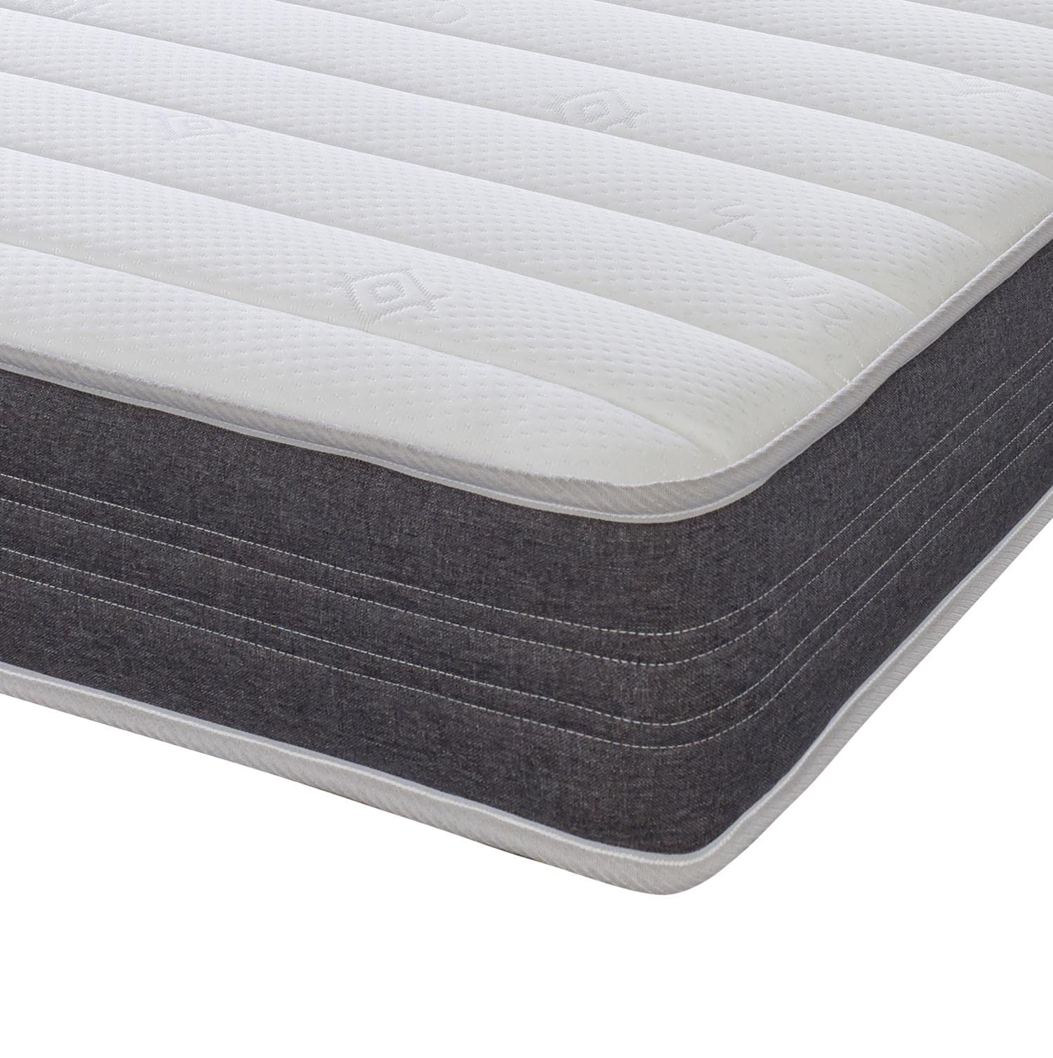 Extreme Comfort Sirocco Airflow Grey 18cms Deep Hybrid Spring & Memory Fibre Mattress, 3ft Single (3ft x 6ft3, 90cm x 190cm)