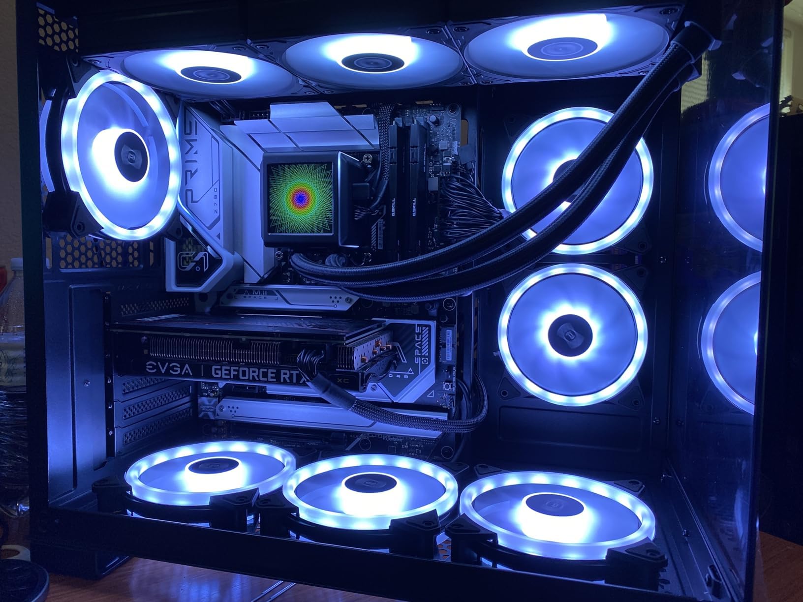 PCCOOLER CPS C3T500 AIRFLOW Mid-Tower ATX/M-ATX/ITX Case, Pre-installed 6 120mm PWM ARGB Fans,Column-Free Design,270° Full View Tempered Glass,360MM Radiator&400MM GPU Support,Easy Installation,WH