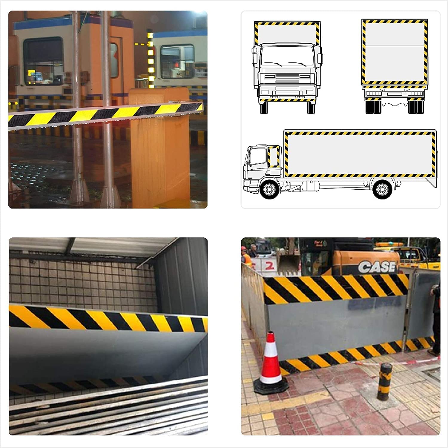 XFXIA Reflective Tape - Yellow & Black, 10cm x 20m, Waterproof, Self-Adhesive Warning Tape for Vehicles, Cars, Trailers, Outdoors