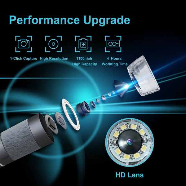 Ninyoon 4K WiFi Microscope for iPhone/Android PC, 50 to 1000X USB Digital Microscope Wireless Super HD Endoscope Camera Compatible with All Cellphones iPad Android Tablet Windows Mac Chrome Linux