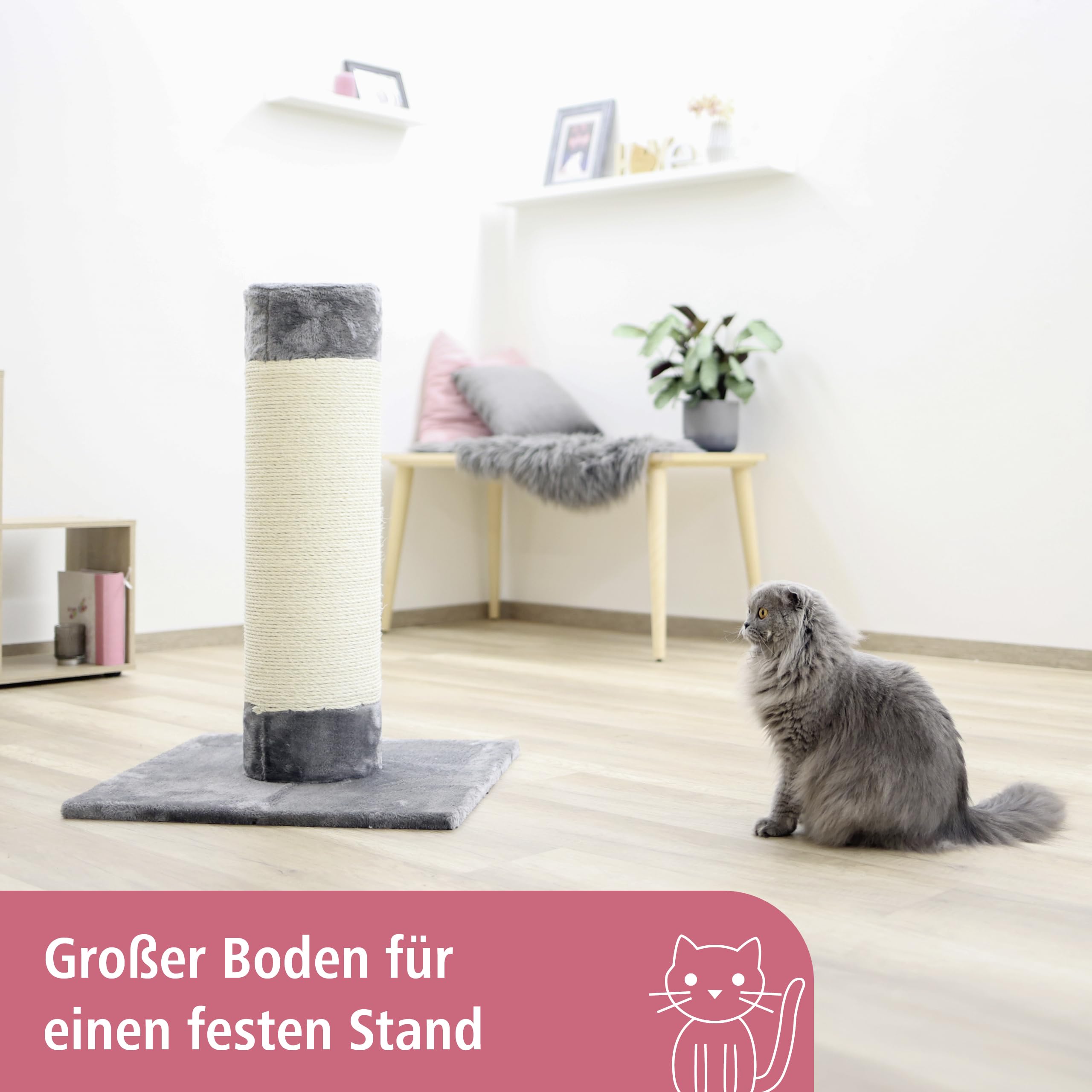 Kerbl Opal Ultra Scratching Post, 60 x 60 x 82 cm, Grey