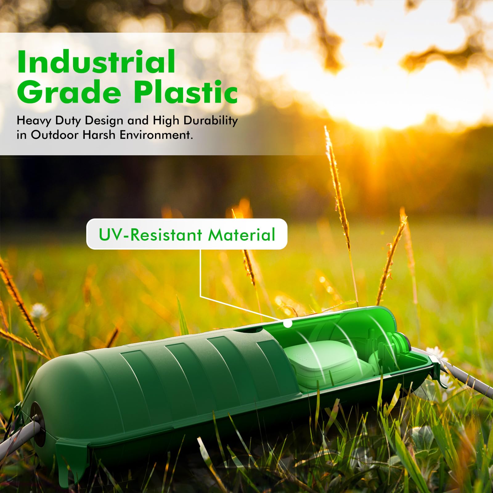 RESTMO Extra Large Waterproof Electrical Box, IP54 Weatherproof Outdoor Outlet Cover, Protect Outlet, Plug, Timer, Power Strip (Not Included), Holiday Light Decoration, 32 x 22 x 13 cm, Black