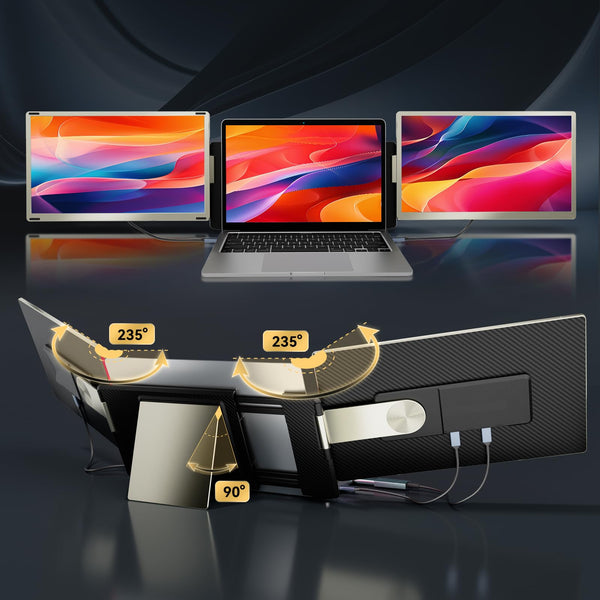 Teamgee 15.6” Laptop Screen Extender, 1080P FHD IPS Portable Monitor Compatible with 13”-17”Laptops, Slim Bezel-less Screen Extender with Detachable, Plug-Play for Mac, Windows, Android & Chrome