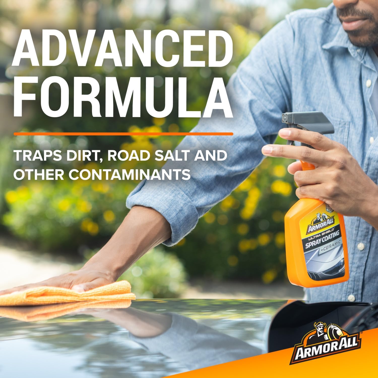 Armor All Ultra Shield + Ceramic Spray Coating Spray 500ml, Triple Action Ceramic Coating Formula for a Clean and Shiny Car, Water Beading and Dirt Repelling Technology to Prevent Stains