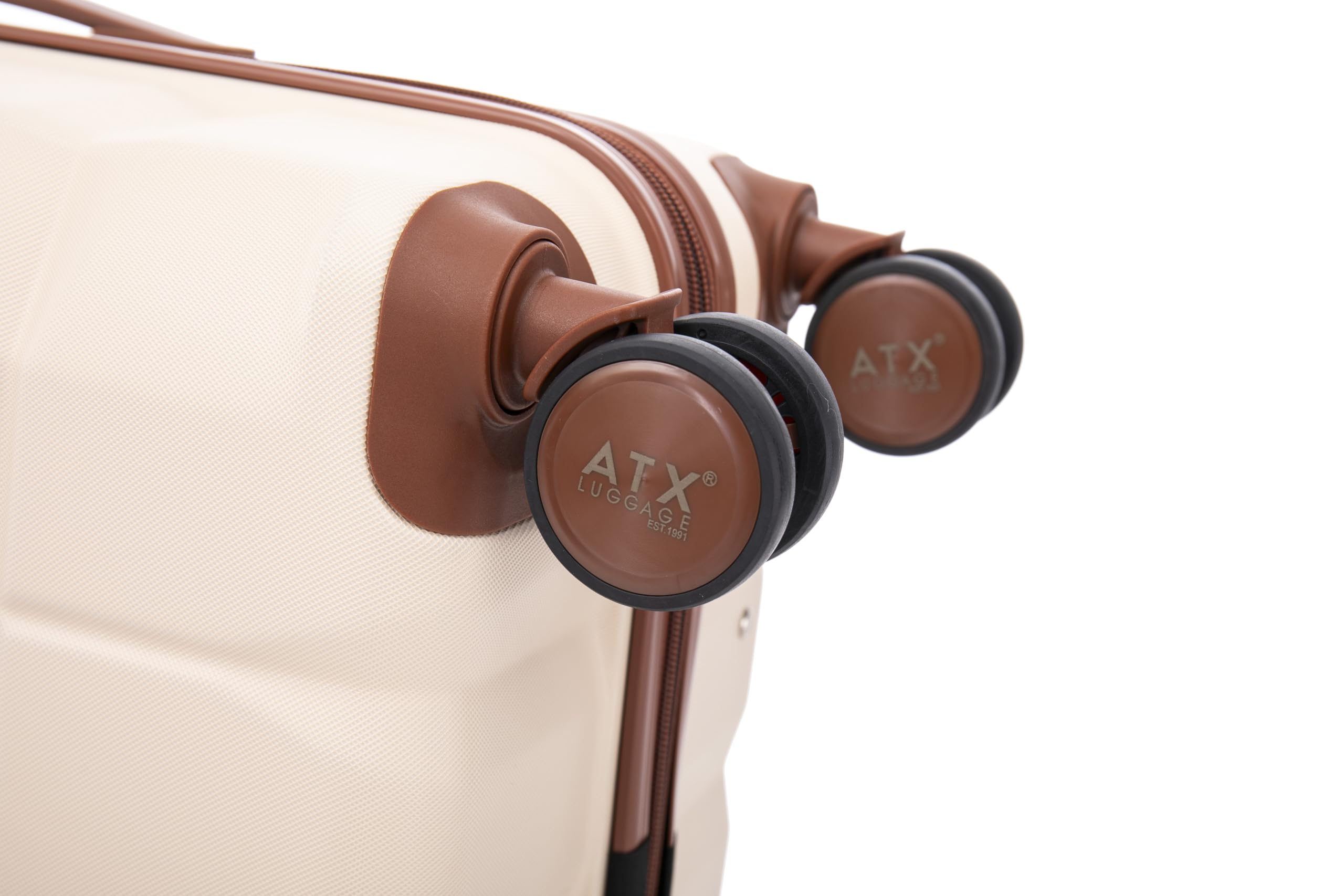 ATX Luggage Suitcase Large on 4 Dual Spinner Wheels Super Lightweight ABS Hard Shell Hold Check in with Built-in TSA Lock (Orange, 110 Liter)