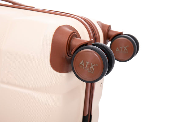 ATX Luggage Suitcase Large on 4 Dual Spinner Wheels Super Lightweight ABS Hard Shell Hold Check in with Built-in TSA Lock (Orange, 110 Liter)