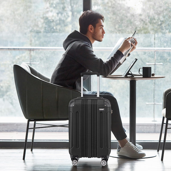 Kono 28 Inch Large Hard Shell Luggage Lightweight ABS 4 Wheels Spinner Business Trip Trolley Case Suitcase (Grey)