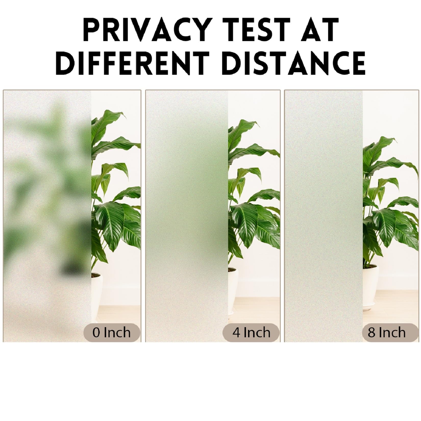 KESPEN Frosted Window Film Privacy, Total Privacy Film For Glass Windows, No Glue Anti UV Static Cling Heat Blocking Film, 60 X 200 cm